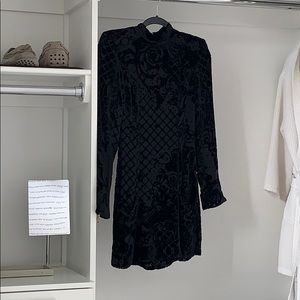 BALMAIN X H&M Black Velvet Burnout Dress